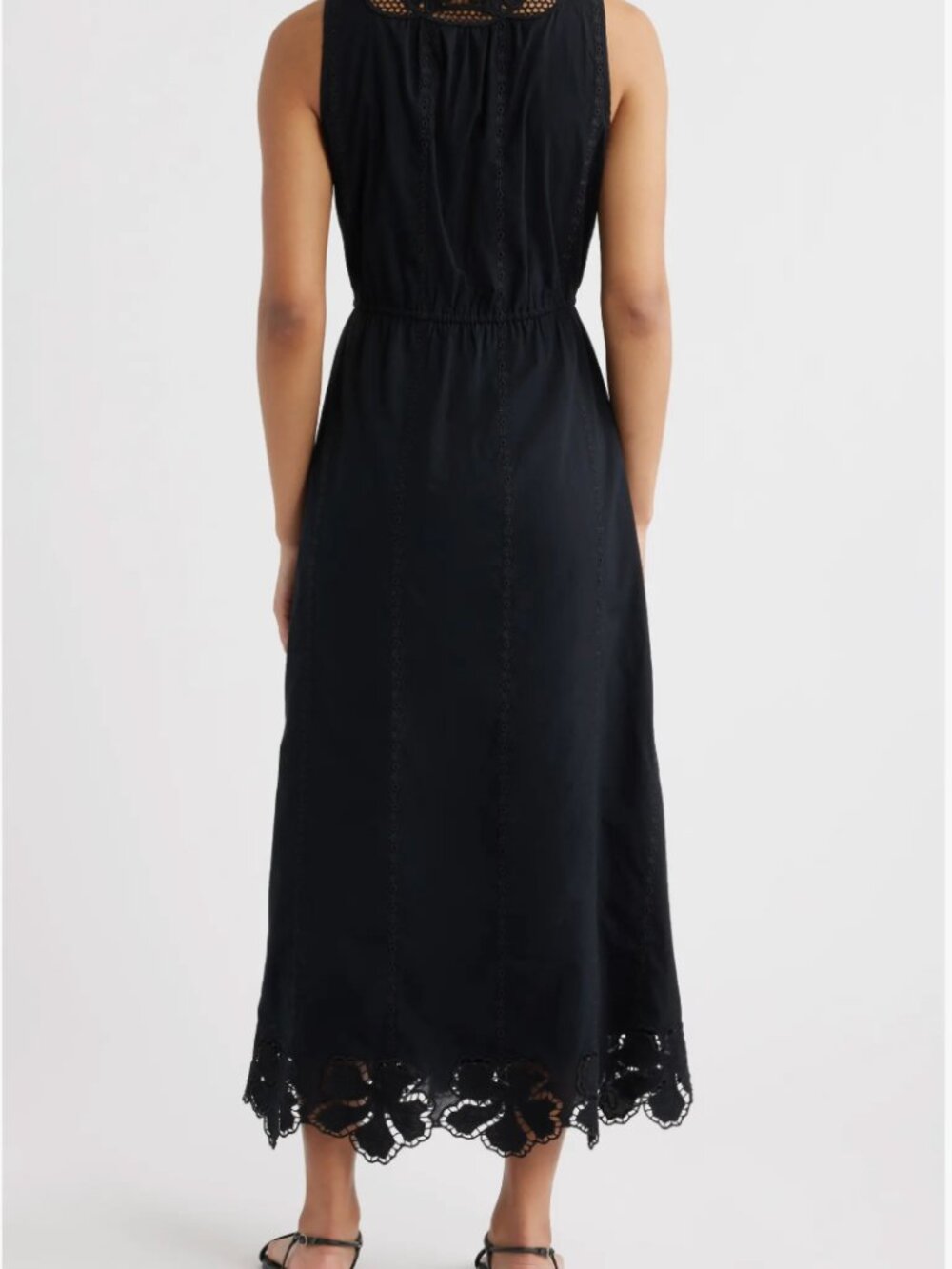 NWOT Rails Lorina Cotton Maxi Dress- Black- S- Eyelet- MSRP $288 - Picture 2 of 16